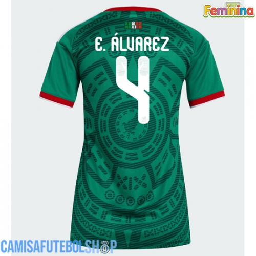 Camisa de time de futebol México Edson Alvarez #4 Replicas 1º Equipamento Feminina Mundo 2026 Manga Curta